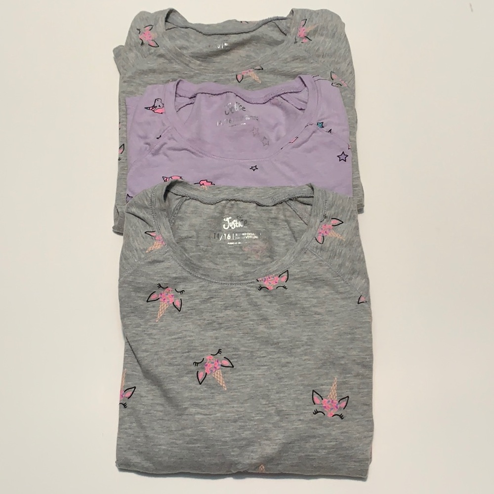 Bundle of 3 Justice Girl’s long sleeve shirts